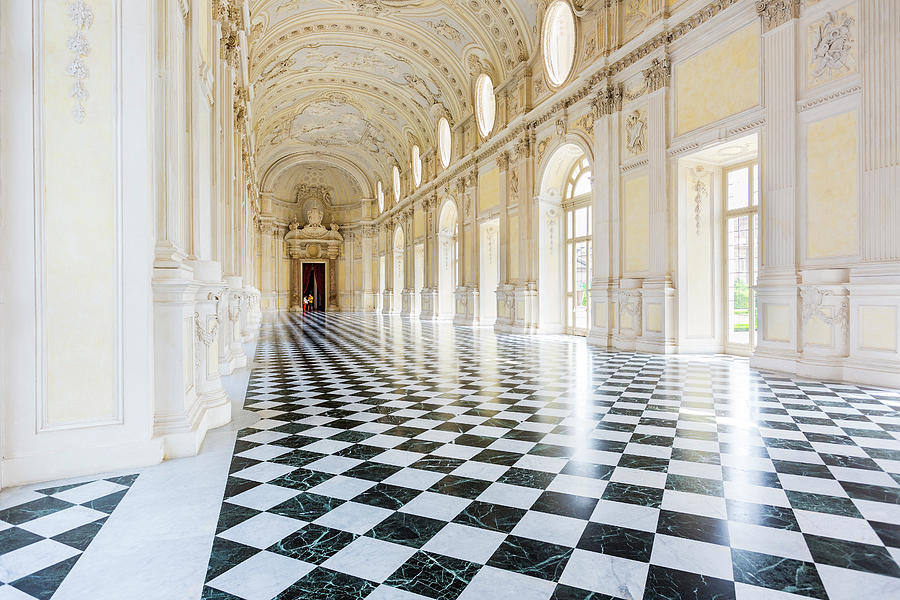 Italy, Piedmont, Torino District, Residences Of The Royal House Of Savoy, Venaria Reale, Reggia Venaria Reale, The Galleria Grande Or Diana Gallery (great Gallery) Digital Art by Marco Arduino