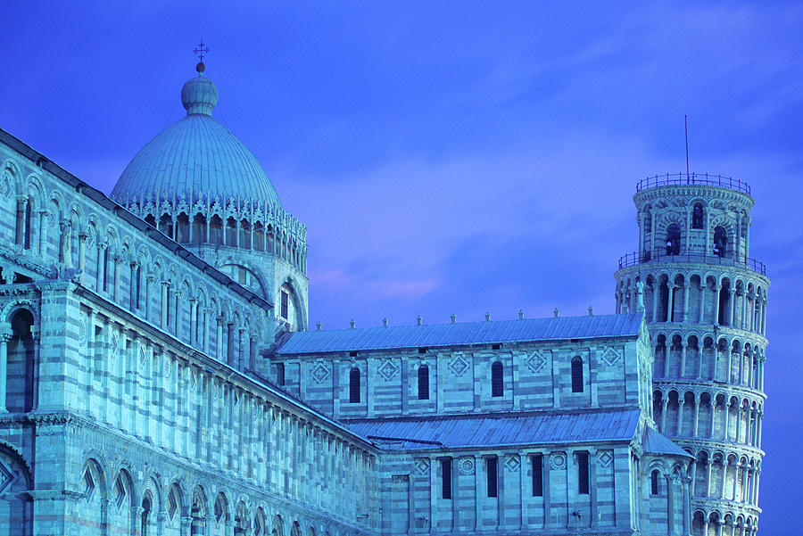 Italy, Pisa, Bapistry And Leaning Tower by Chris Cheadle