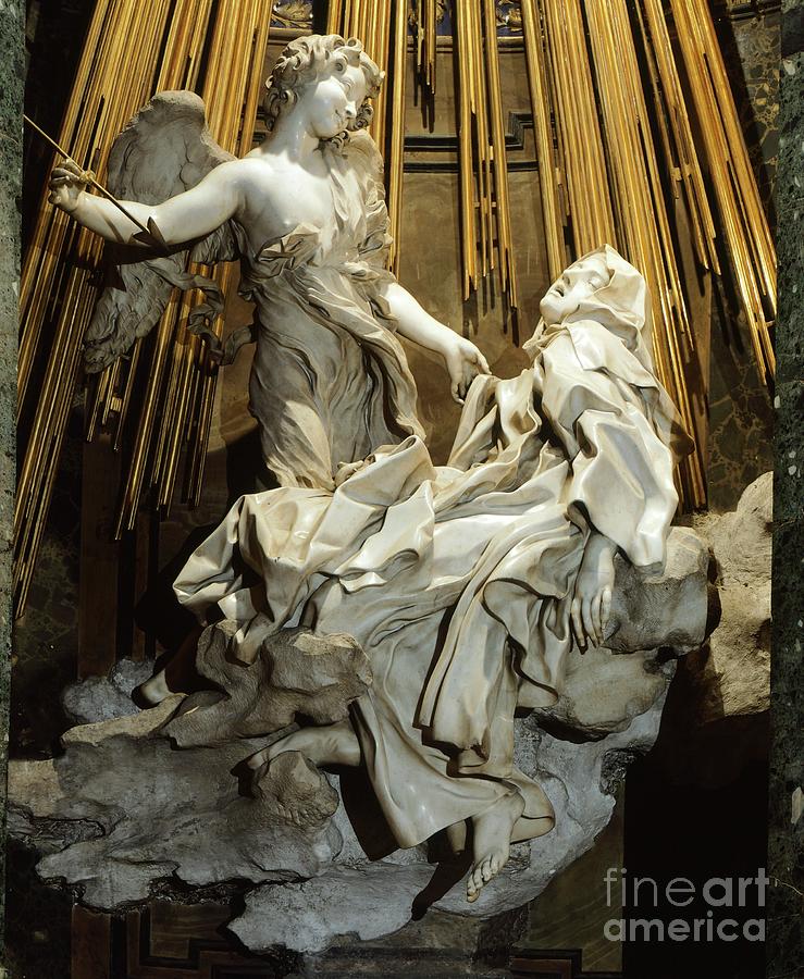 Italy, Rome, Church Of Santa Maria Della Vittoria, Ecstasy Of St Teresa Of Avila Sculpture by Gian Lorenzo Bernini