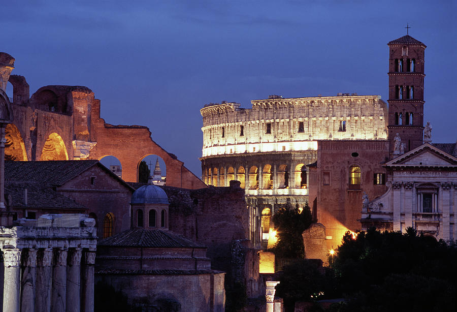Italy, Rome, Colisseum And Roman Forum Photograph by Murat Taner