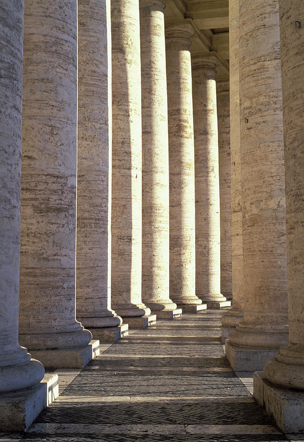 Italy, Rome, Columns At St Peters Square Photograph By Vincenzo Lombardo