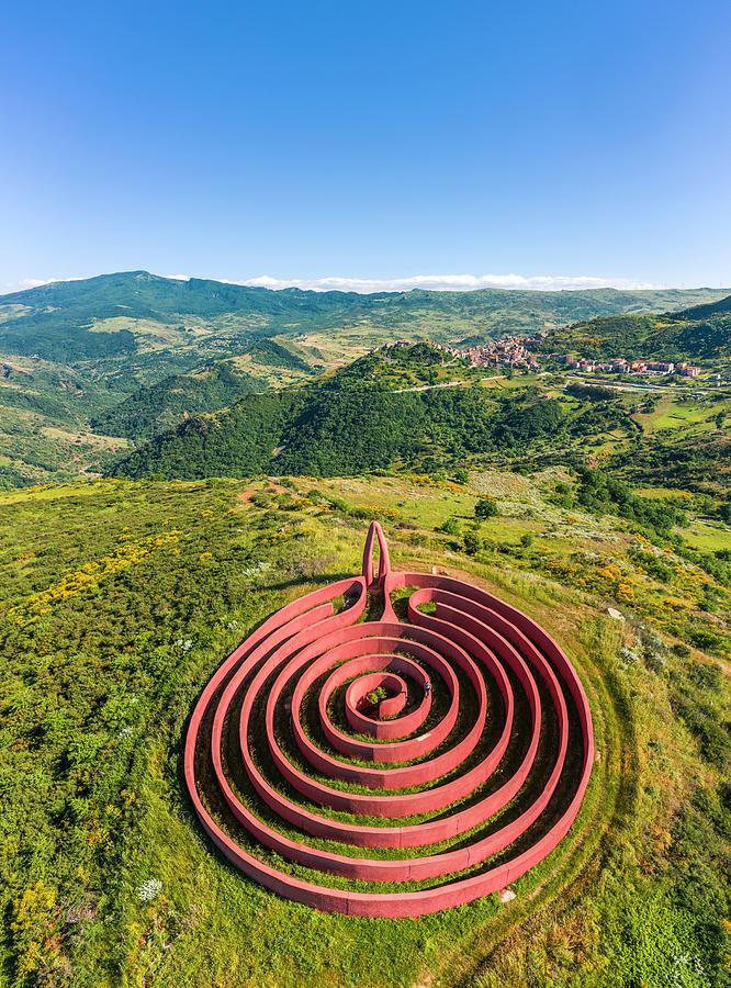 Italy, Sicily, Messina District, Castel Di Lucio, Labyrinth Of Ariadne, Fiumara Darte Digital Art by Antonino Bartuccio