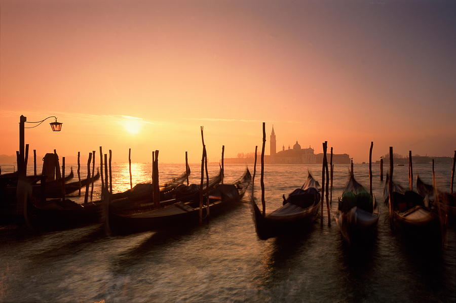 Italy, The Veneto, Venice, Moored Photograph by Jeremy Walker