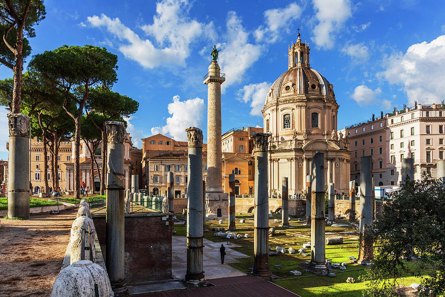 Italy, Tiber, Seven Hills Of Rome, Rome, Roman Forum, Trajan's Column ...