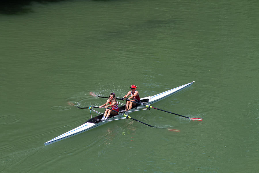 Italy, Turin, Rowing On The River Po Photograph by Aldo Pavan