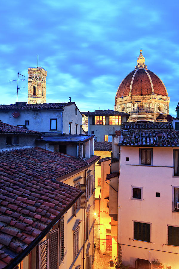 Architecture Digital Art - Italy, Tuscany, Firenze District, Florence, Duomo Santa Maria Del Fiore, View From A Private House by Luigi Vaccarella