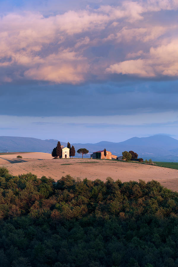Landscape Digital Art - Italy, Tuscany, Siena District, Orcia Valley, San Quirico Dorcia, Vitaleta Church by Thorsten Link