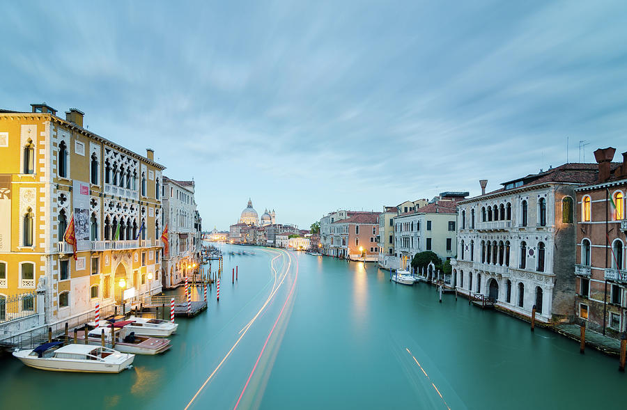 Italy, Venice, Grand Canal At Dusk Photograph by Daniel Viñé Garcia