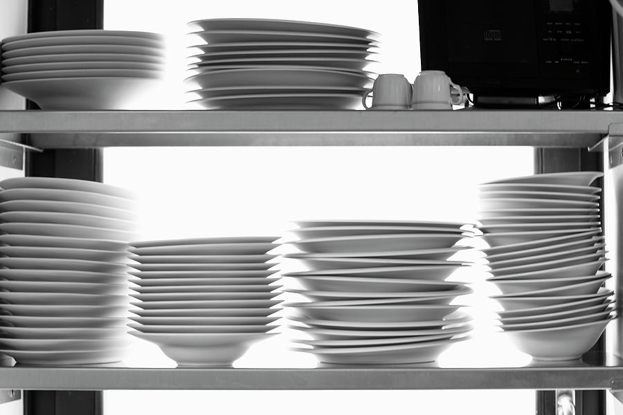 Italy, Venice, Plates In The Kitchen Digital Art by Lisa Linder