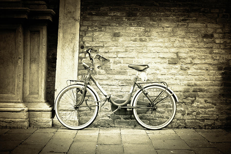 Italy Vintage Bicycle With Old Palace Photograph by Moreiso