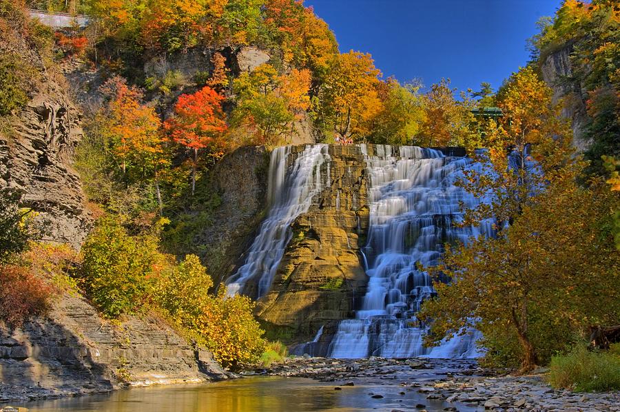 Ithaca Falls In Autumn Photograph by Matt Champlin