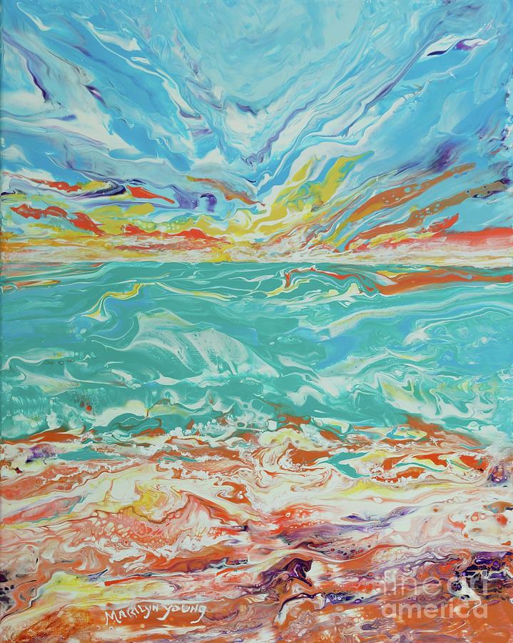 Sunset Painting - Its a Beach Day by Marilyn Young