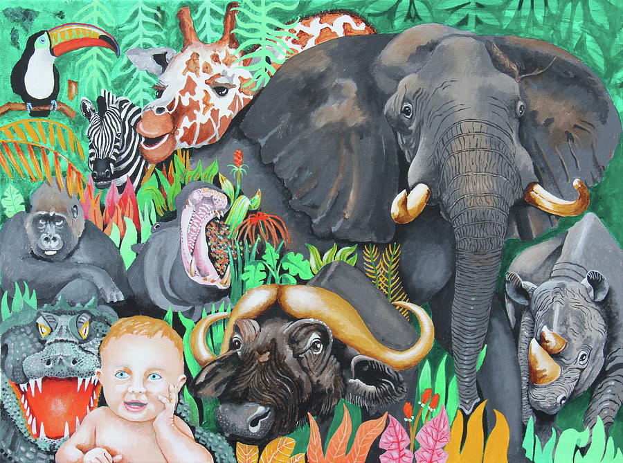 Animal Painting - Its A Jungle Out There by Wayne Hughes