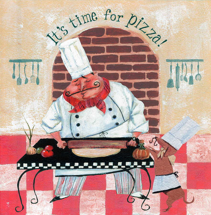 Chef Painting - It?s Time For Pizza by Gregg Degroat