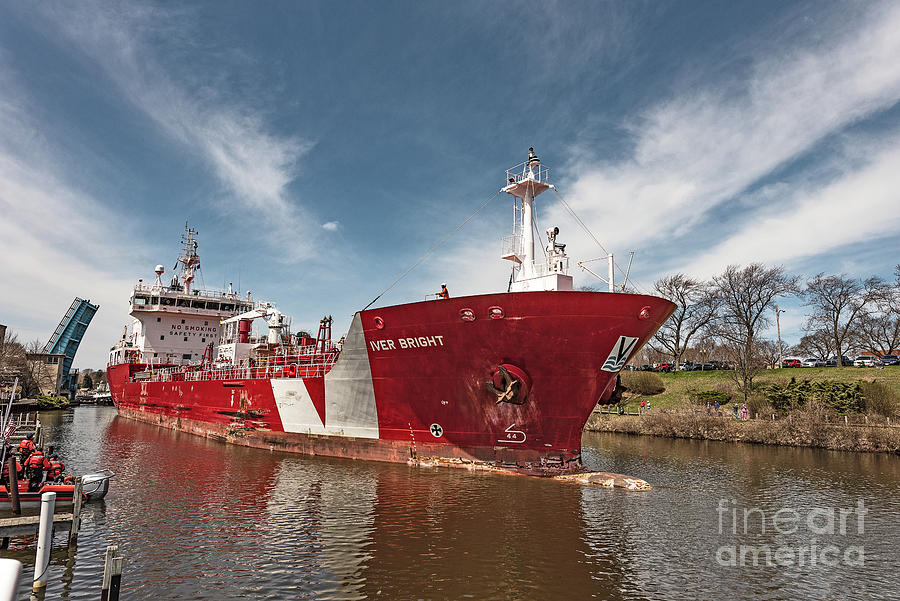 Iver Bright Tanker on the Manistee River Photograph by Sue Smith