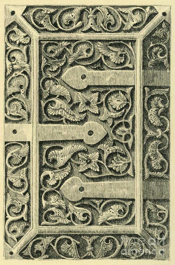 Ivory Casket Lid Drawing by Print Collector