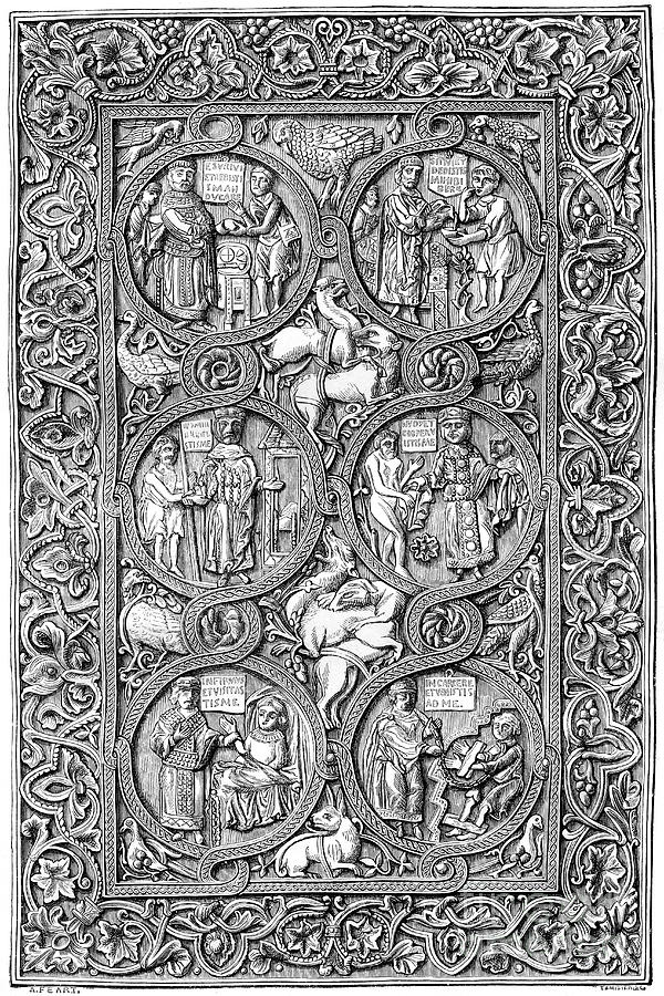 Ivory Cover Of A Book Of Hours, 11th Drawing by Print Collector