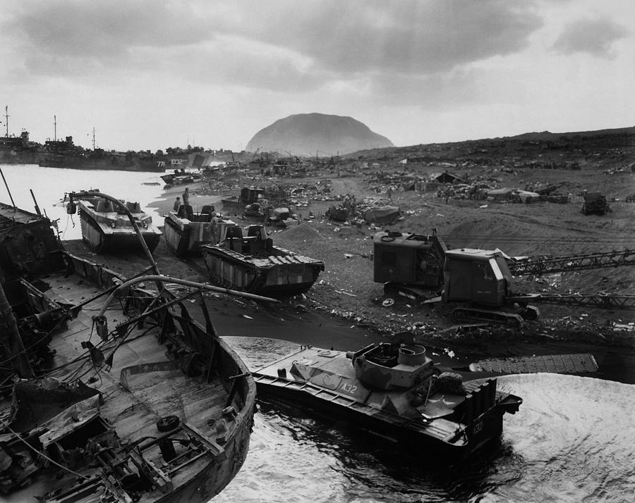 Iwo Jima Photograph - Iwo Jima Beach Destruction by War Is Hell Store
