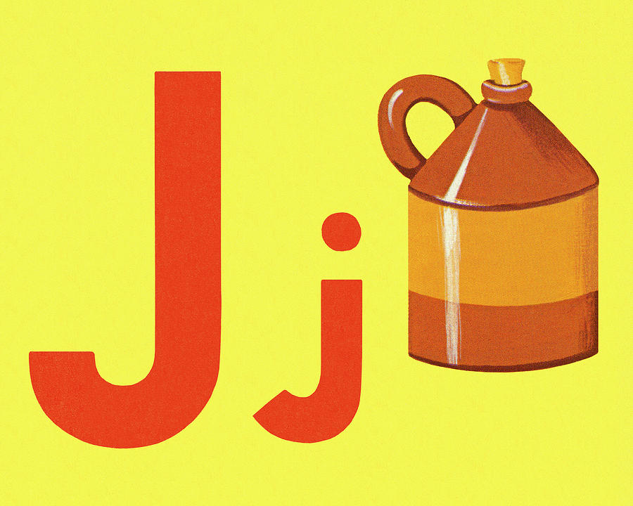 Vintage Drawing - J as in Jug by CSA Images