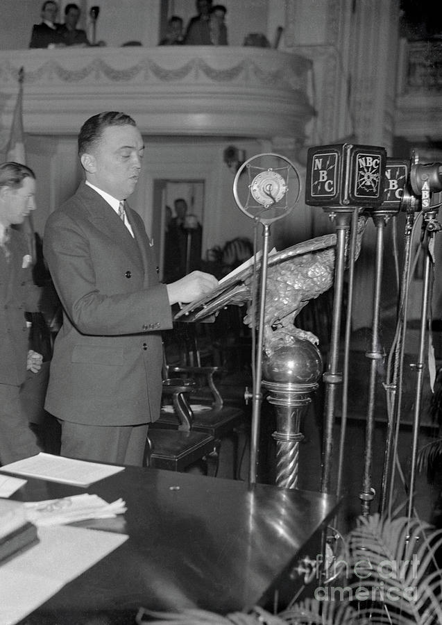 J. Edgar Hoover Addressing Crime Session Photograph by Bettmann