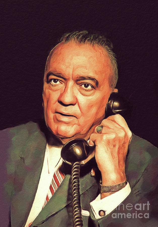 Portrait Painting - J. Edgar Hoover, Director of the FBI by Esoterica Art Agency