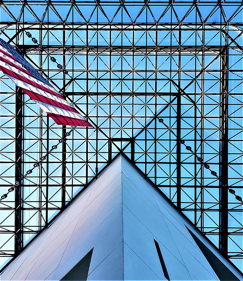J F K American Flag Skylight 2 Photograph by Rob Hans