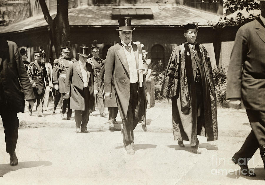 J. P. Morgan Walking In Harvard Photograph by Bettmann