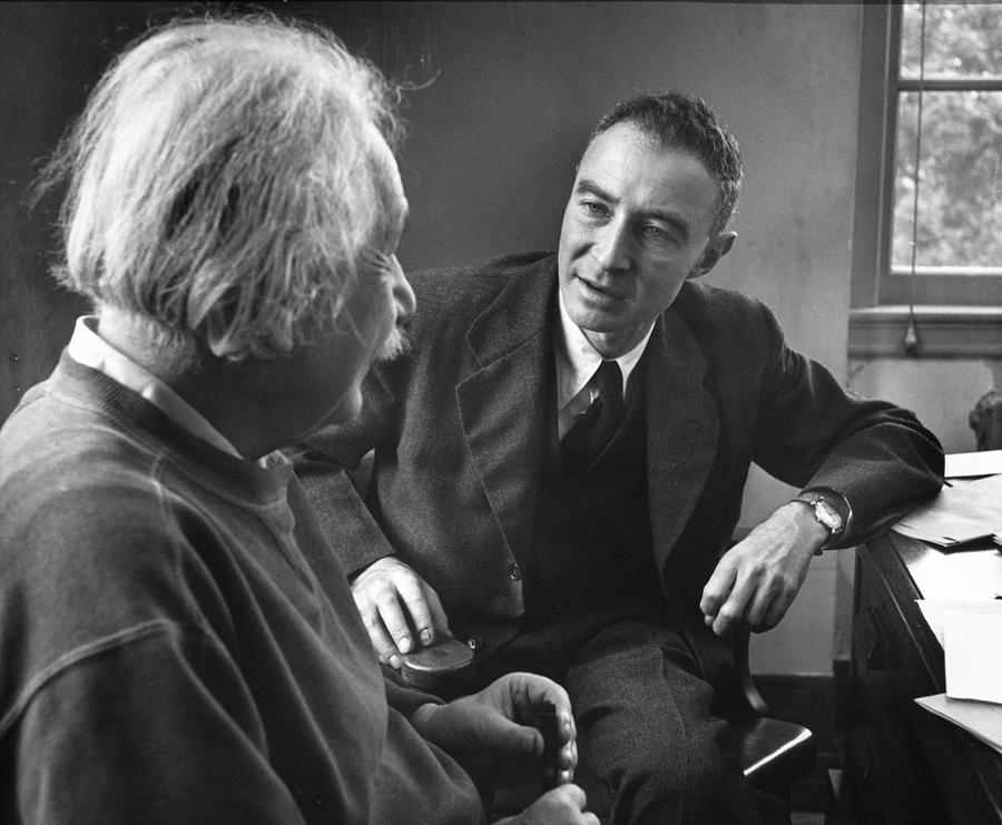 J. Robert Oppenheimer;Albert Einstein Photograph by Alfred Eisenstaedt