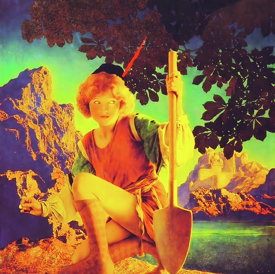 Shovel Painting - Jack and the Beanstalk by Maxfield Parrish