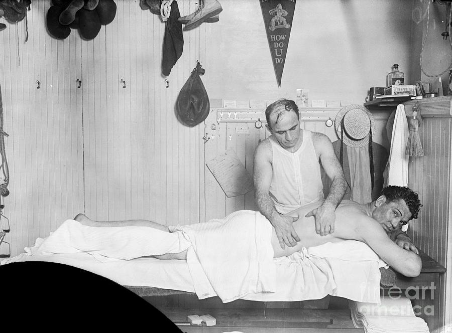 Jack Dempsey Getting A Massage Photograph by Bettmann