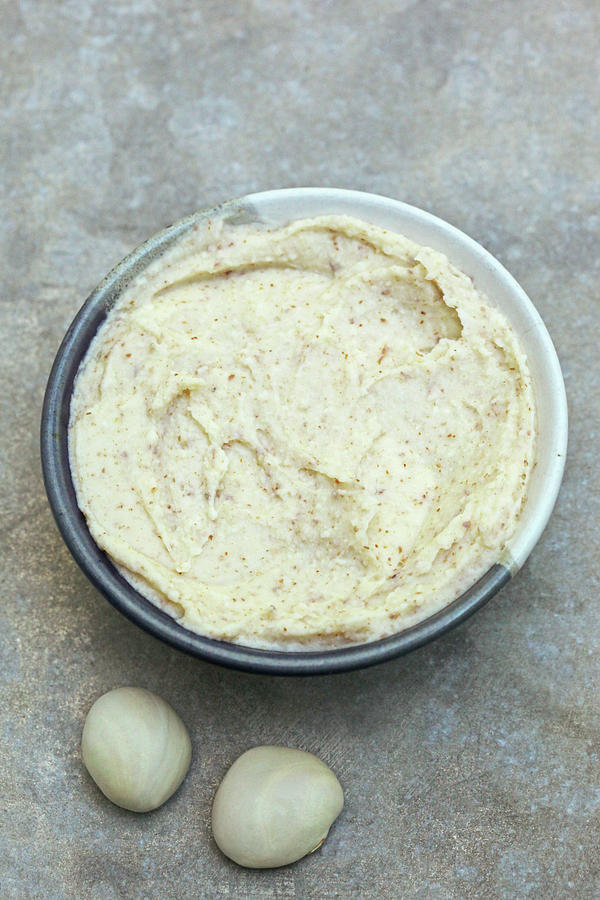 Jack Fruit Seed Hummus With Two Raw Seeds Photograph by Emily Brooke Sandor