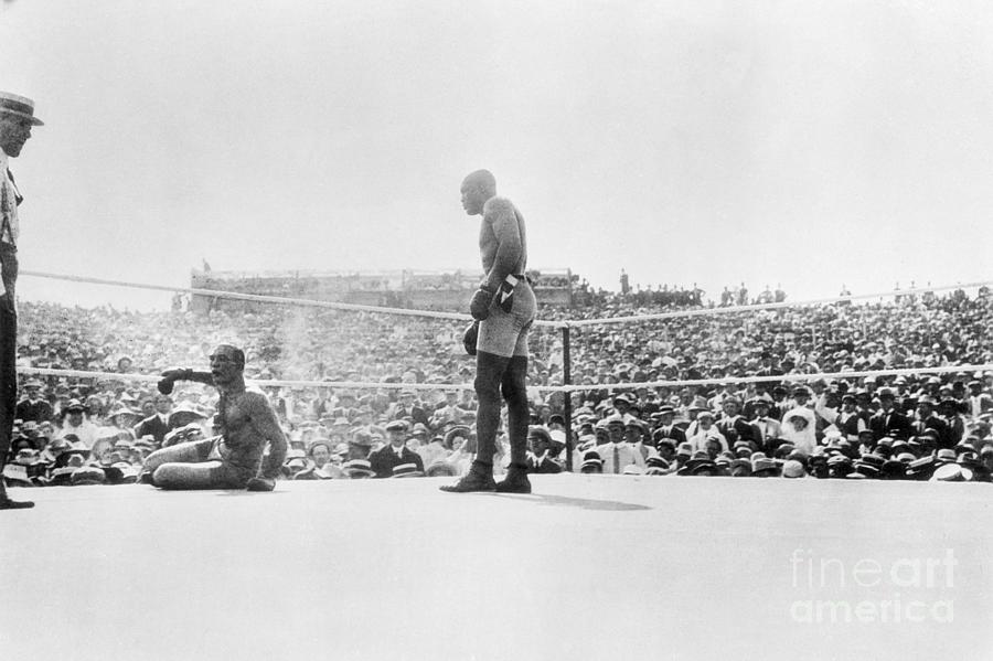 Jack Johnson In Ring With Fallen James Photograph by Bettmann