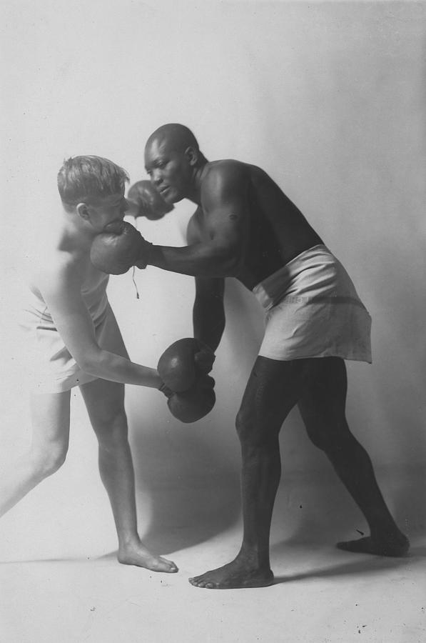 Jack Johnson With Another Boxer Photograph by Chicago History Museum