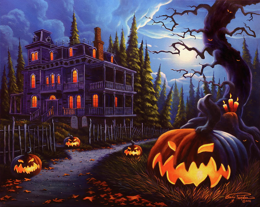 Halloween Painting - Jack-o-lantern Lane by Geno Peoples