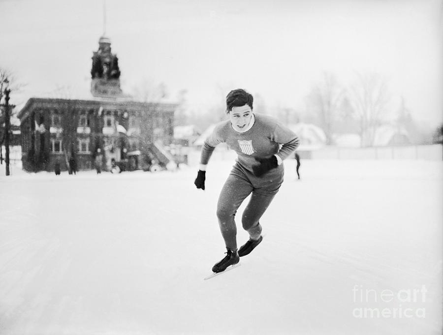 Jack Shea Practicing At Olympics Photograph by Bettmann