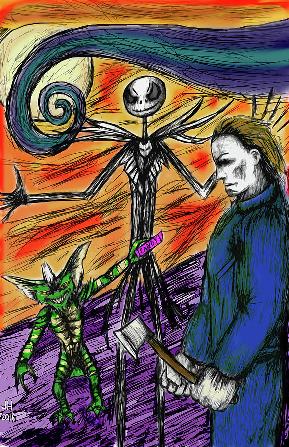 Jack, Stripe, Michael Myers A Night of Mayhem II Drawing by Xenomorphic ...