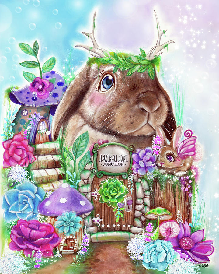 Flower Mixed Media - Jackalope Junction Garden by Sheena Pike Art And Illustration