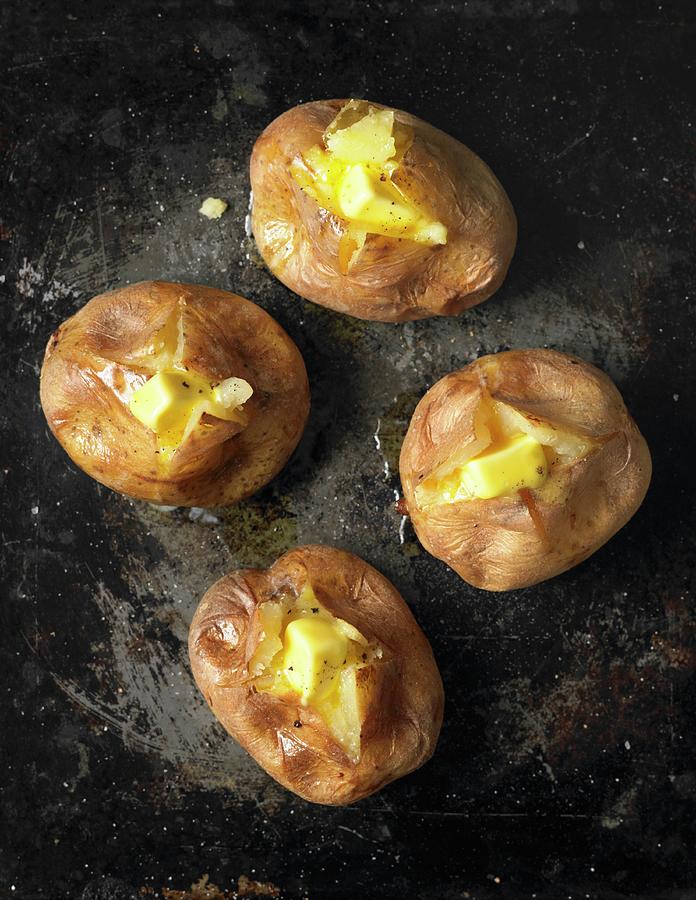 Jacket Potatoes With Butter Photograph By Atkinson   Sue Dr. - Fine Art 