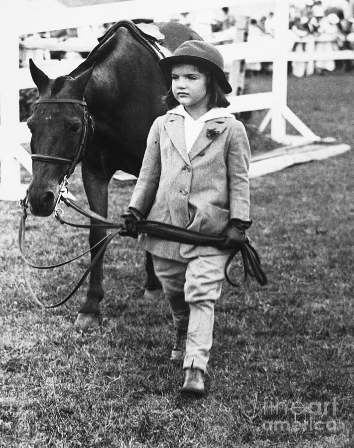 Jackie Bouvier Leading Pony Photograph by Bettmann