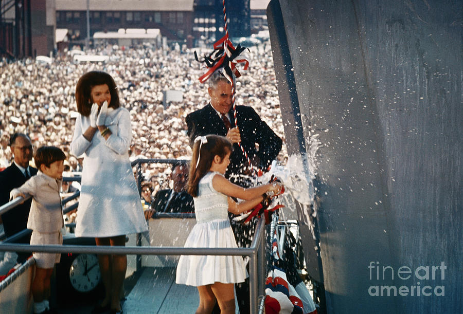 John F Kennedy Photograph - Jackie Kennedy And Jfk Jr Watching by Bettmann
