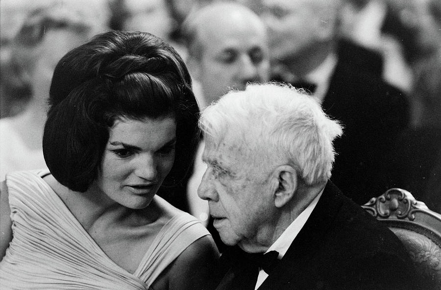 Jackie Kennedy and Robert Frost by Art Rickerby