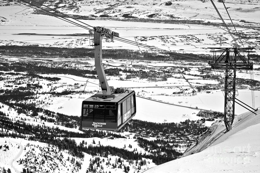 Jackson Aerial Tram Black And White Photograph by Adam Jewell