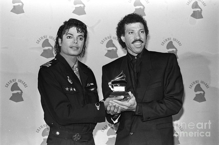 Jackson And Ritchie With Grammy Photograph by Bettmann