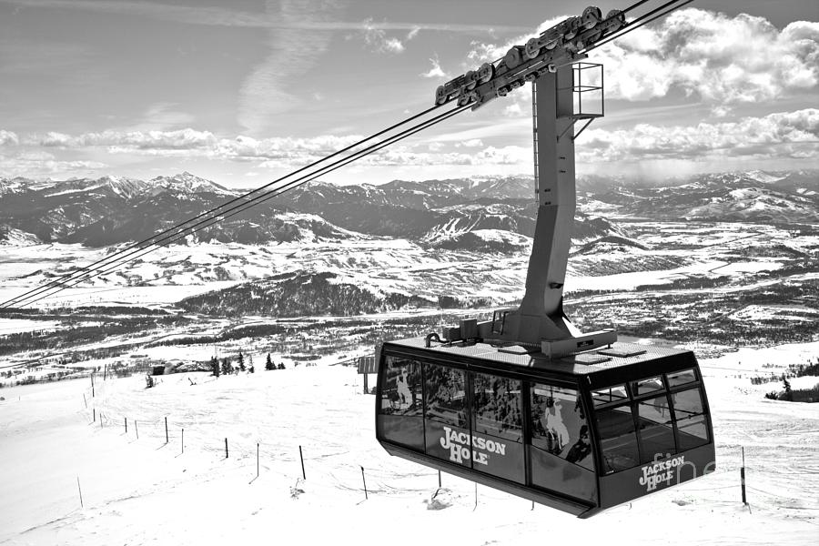Jackson Hole Aerial Tram Black And White Photograph by Adam Jewell