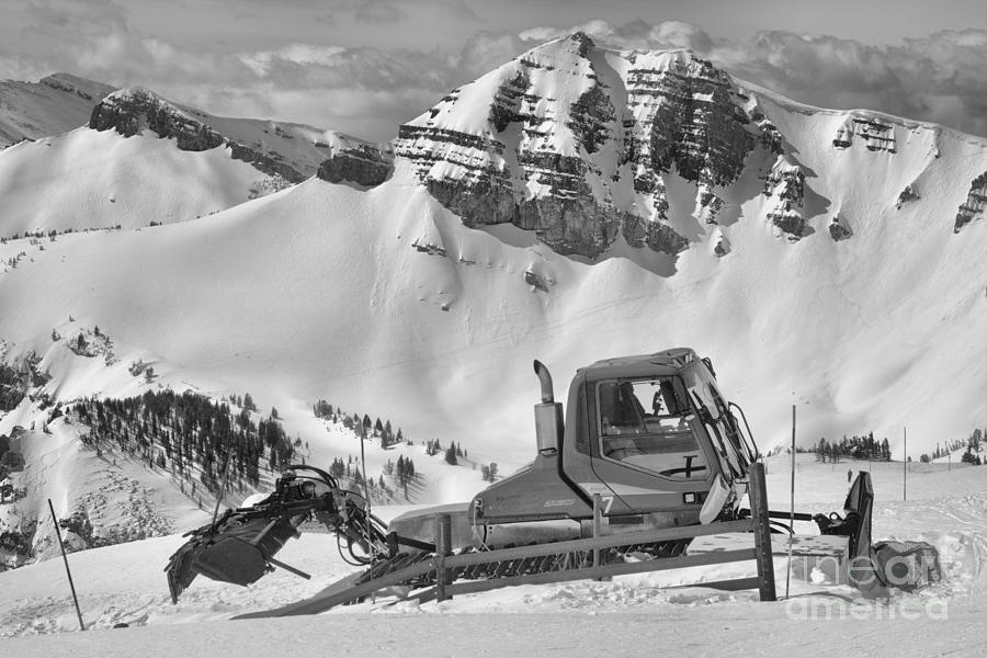 Jackson Hole Snow Cat Black And White Photograph by Adam Jewell
