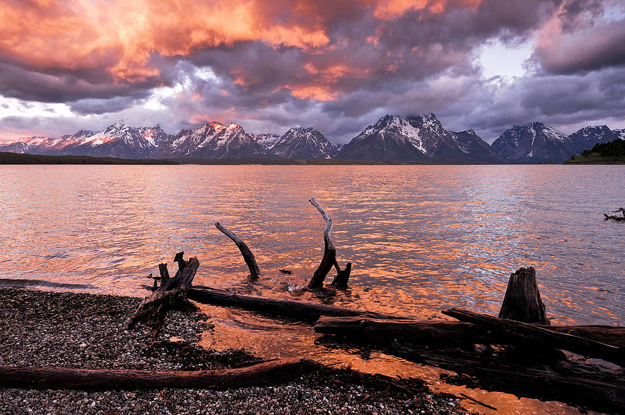Jackson Lake, Grand Teton Np, Wy Digital Art by Heeb Photos