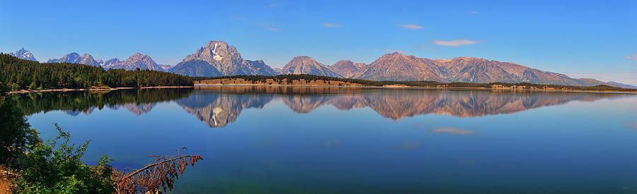 Jackson Lake Panoramic Morning Reflections Photograph by Greg Norrell