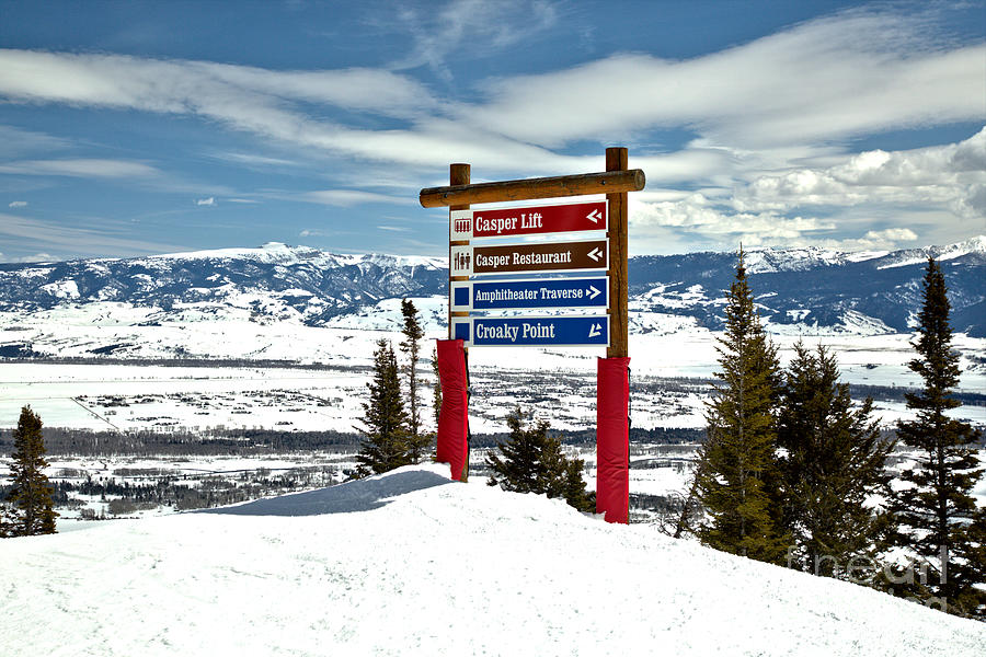 Jackson Ski Slope Directions Photograph by Adam Jewell