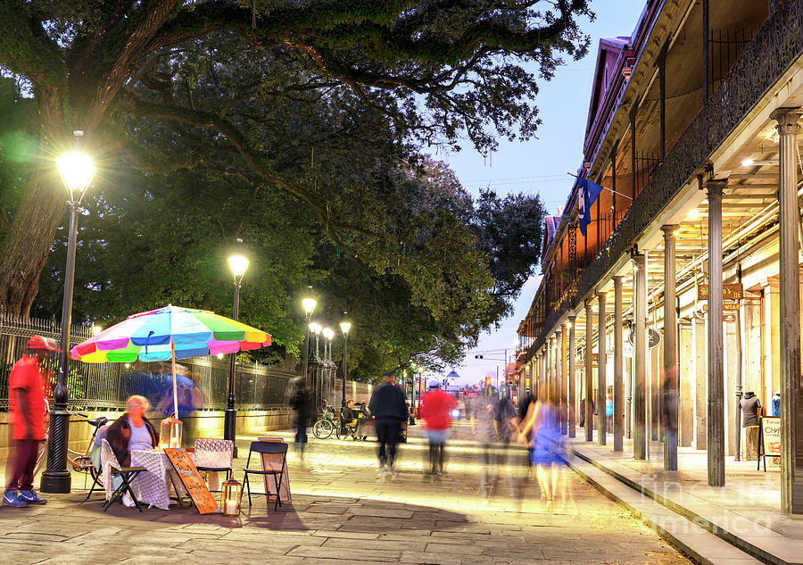 Jackson Square Colors at Night in New Orleans Photograph by John Rizzuto