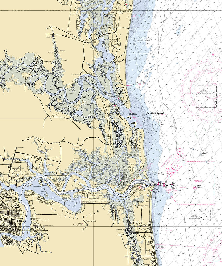 Florida Mixed Media - Jacksonville-fernandina -florida Nautical Chart _v6 by Bret Johnstad